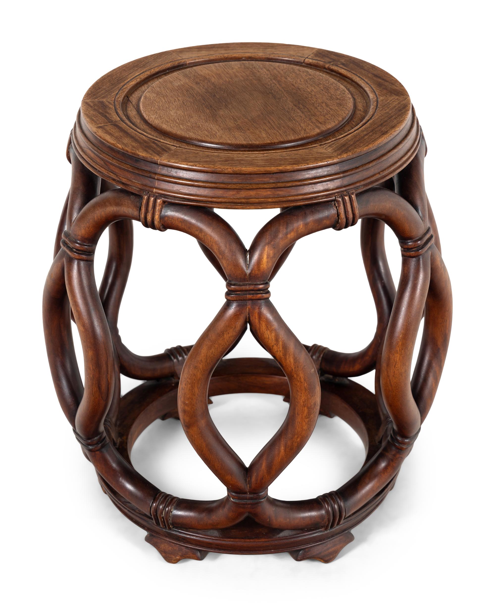 A Pair of Chinese Wood Garden Stools