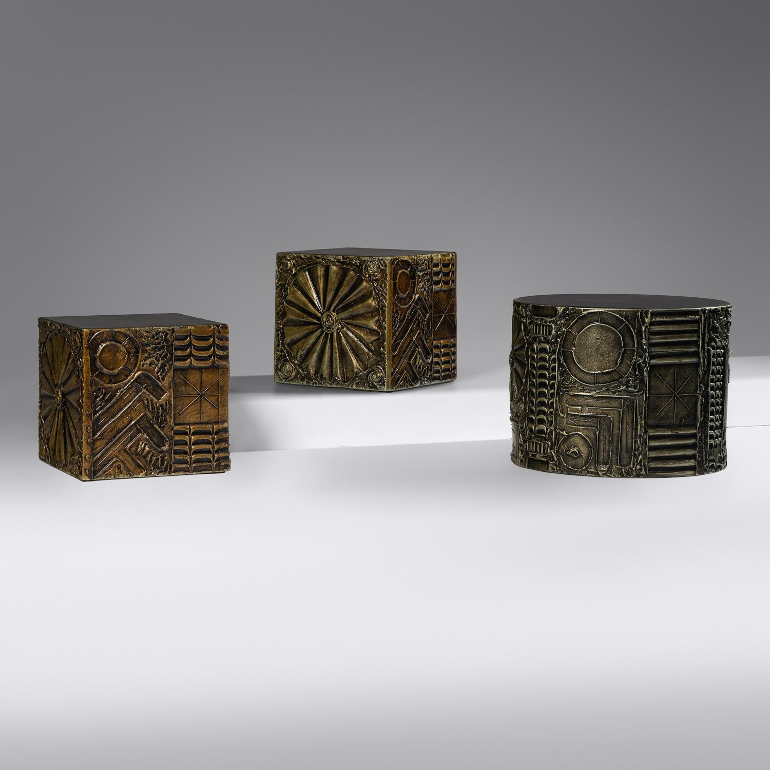 Three Brutalist End Tables, c. 1965 Craft Associates, USA