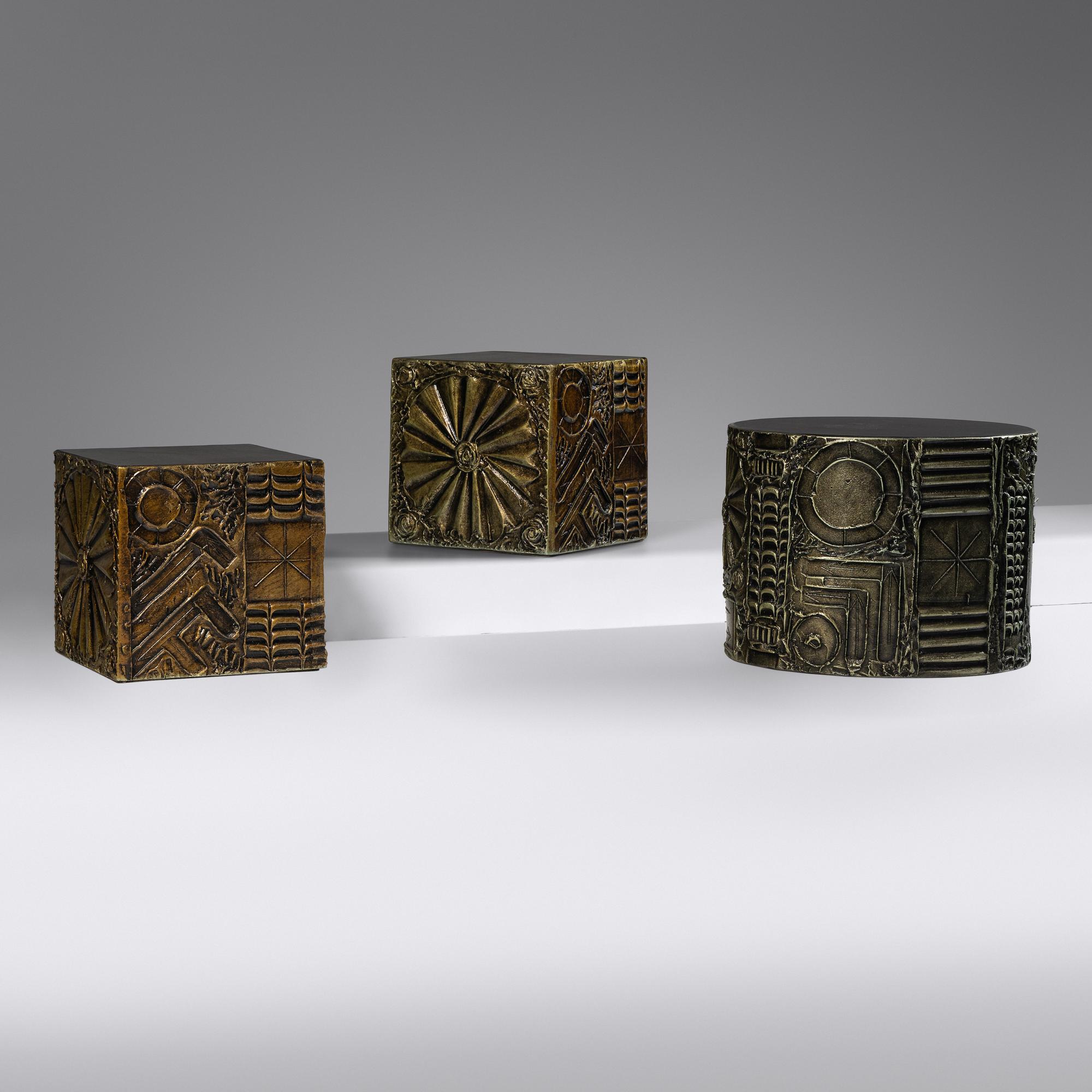 Three Brutalist End Tables, c. 1965 Craft Associates, USA