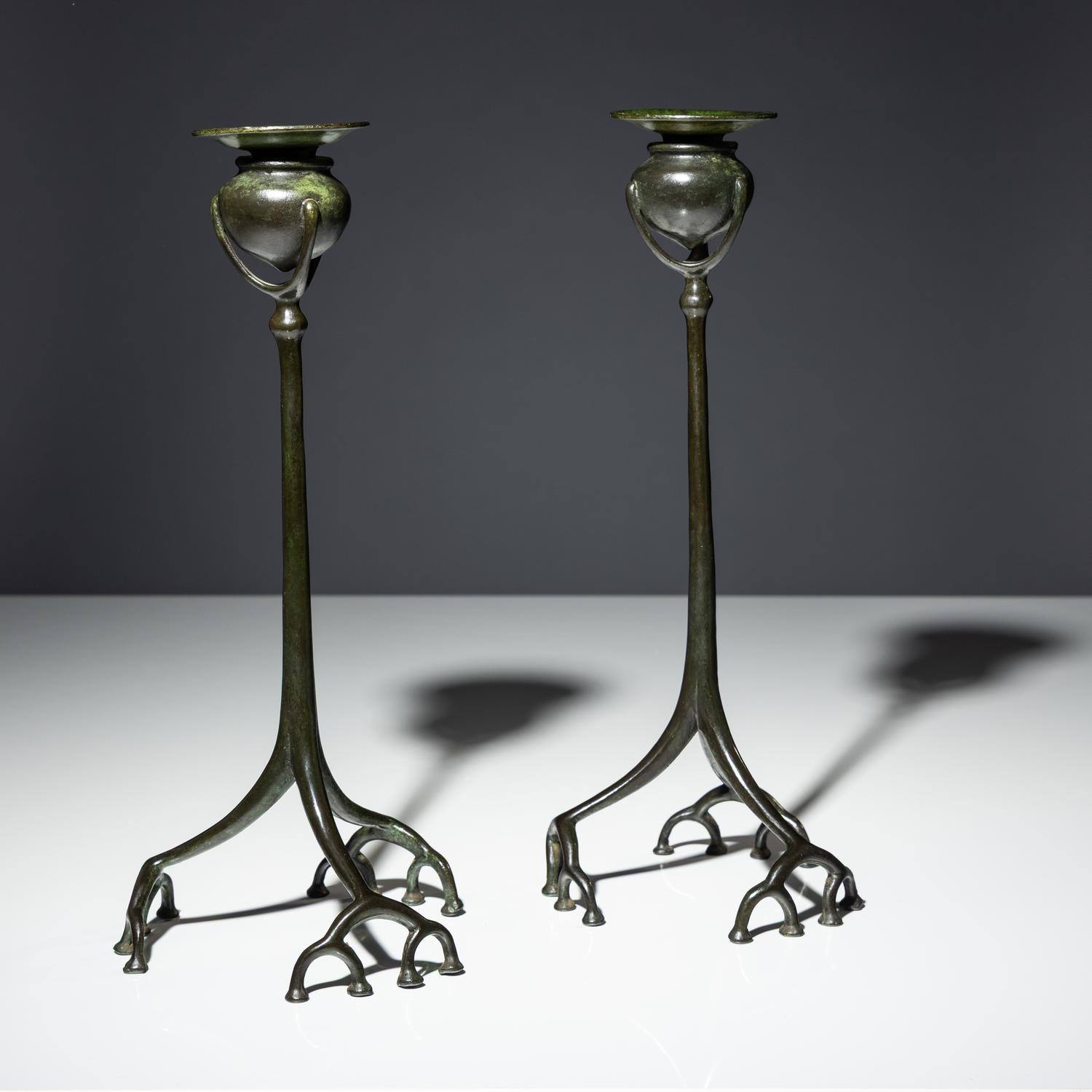 Root Form candlesticks, c. 1910
