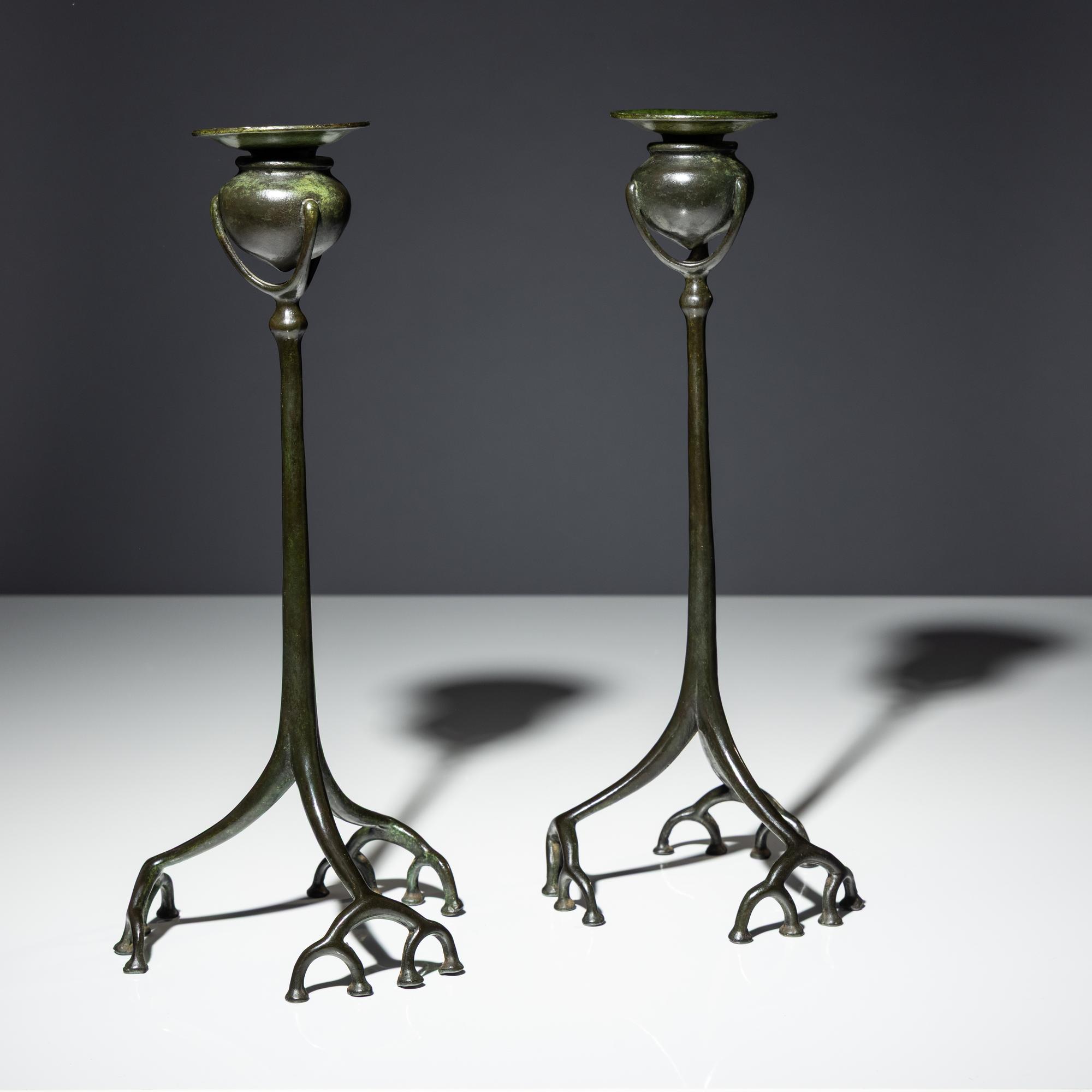 Root Form candlesticks, c. 1910