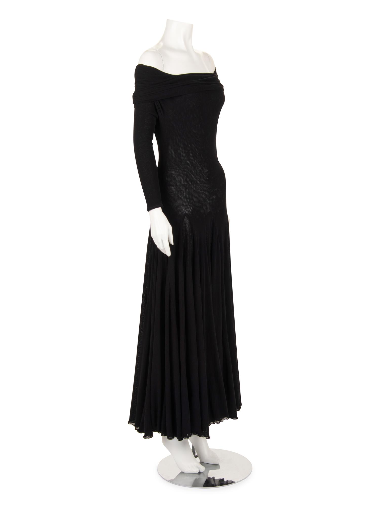 Giorgio di Sant'Angelo Knit Mesh Cowl Neck Dress, 1980s