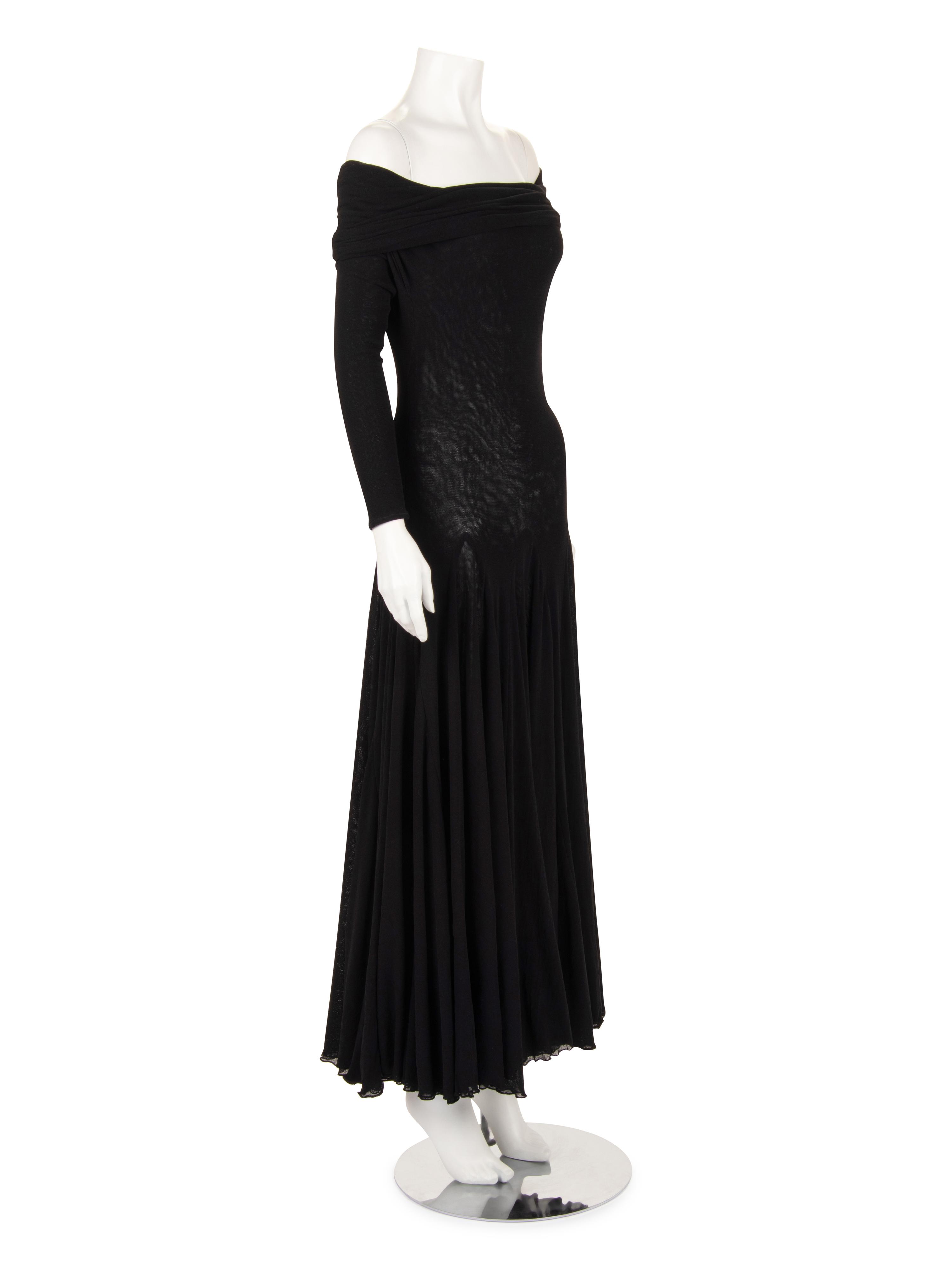 Giorgio di Sant'Angelo Knit Mesh Cowl Neck Dress, 1980s