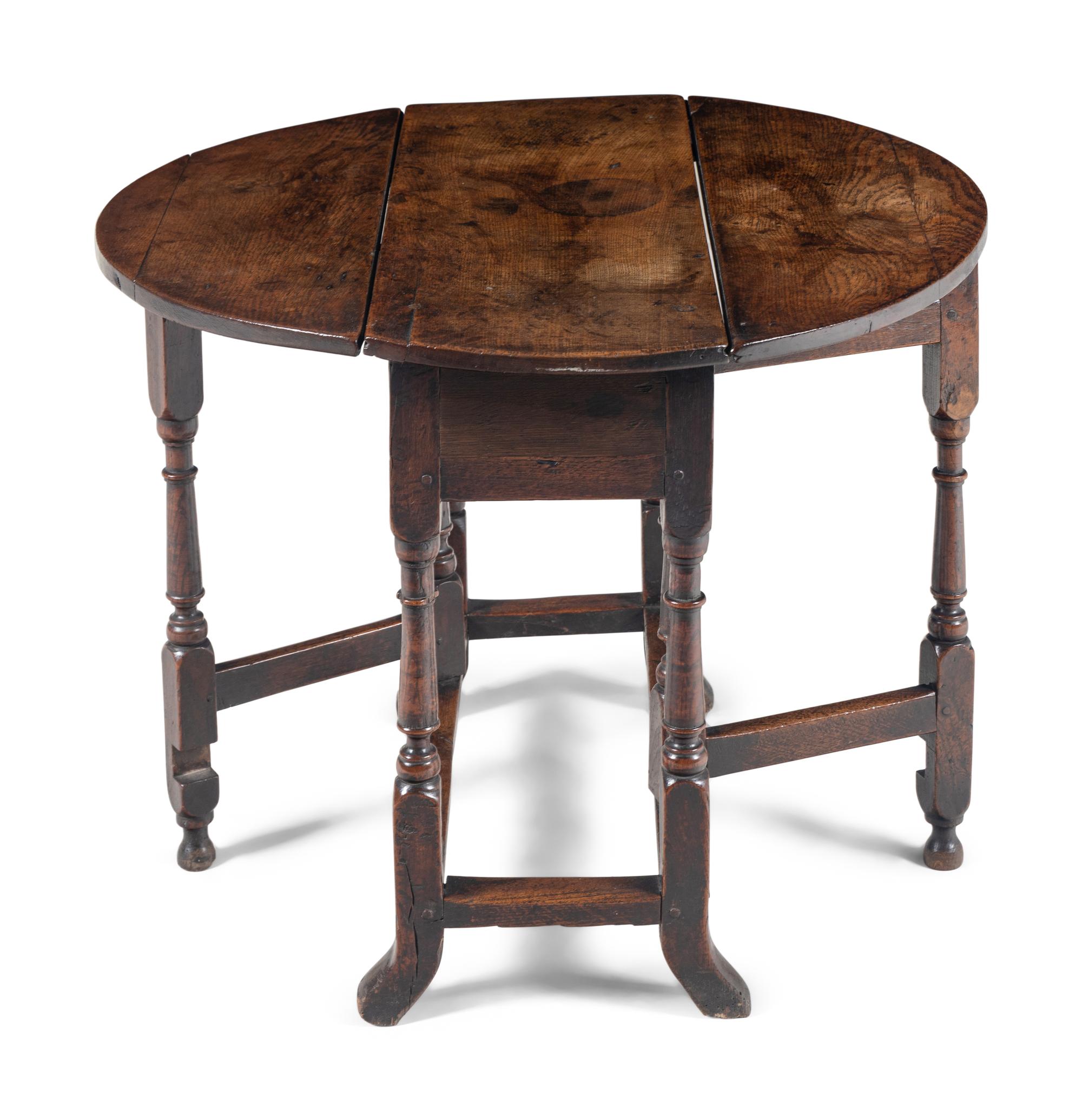 A William and Mary Oak Drop-Leaf Table