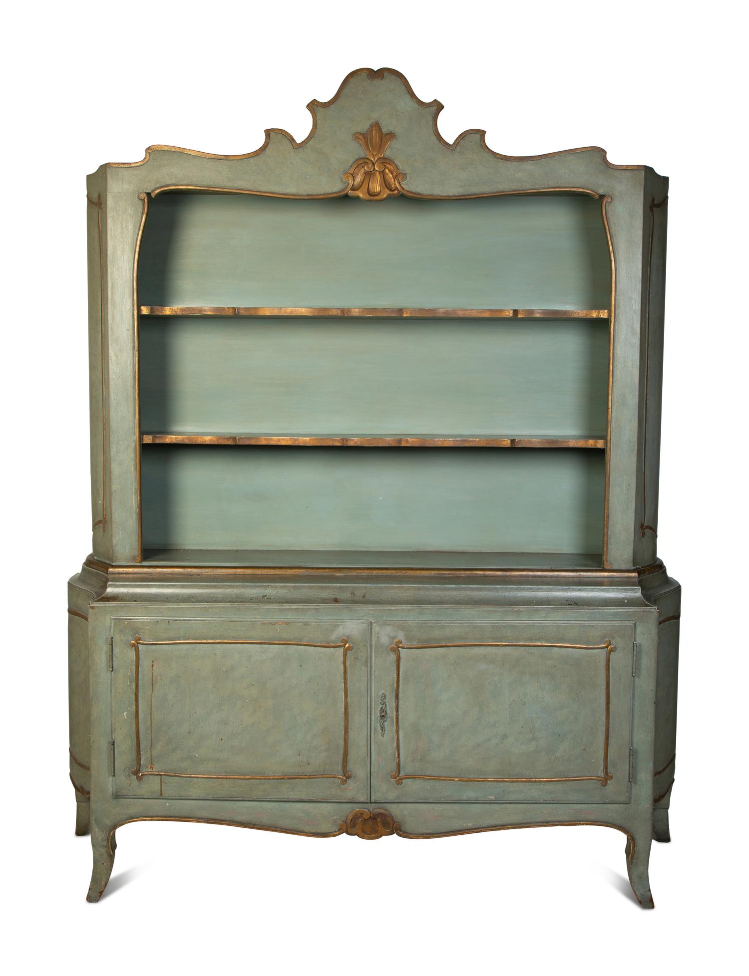 A Swedish Painted and Parcel Gilt Display Cabinet — EARLY 20TH CENTURY