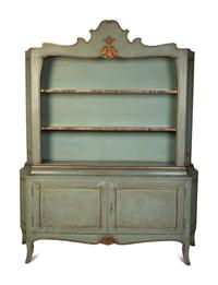 A Swedish Painted and Parcel Gilt Display Cabinet — EARLY 20TH CENTURY