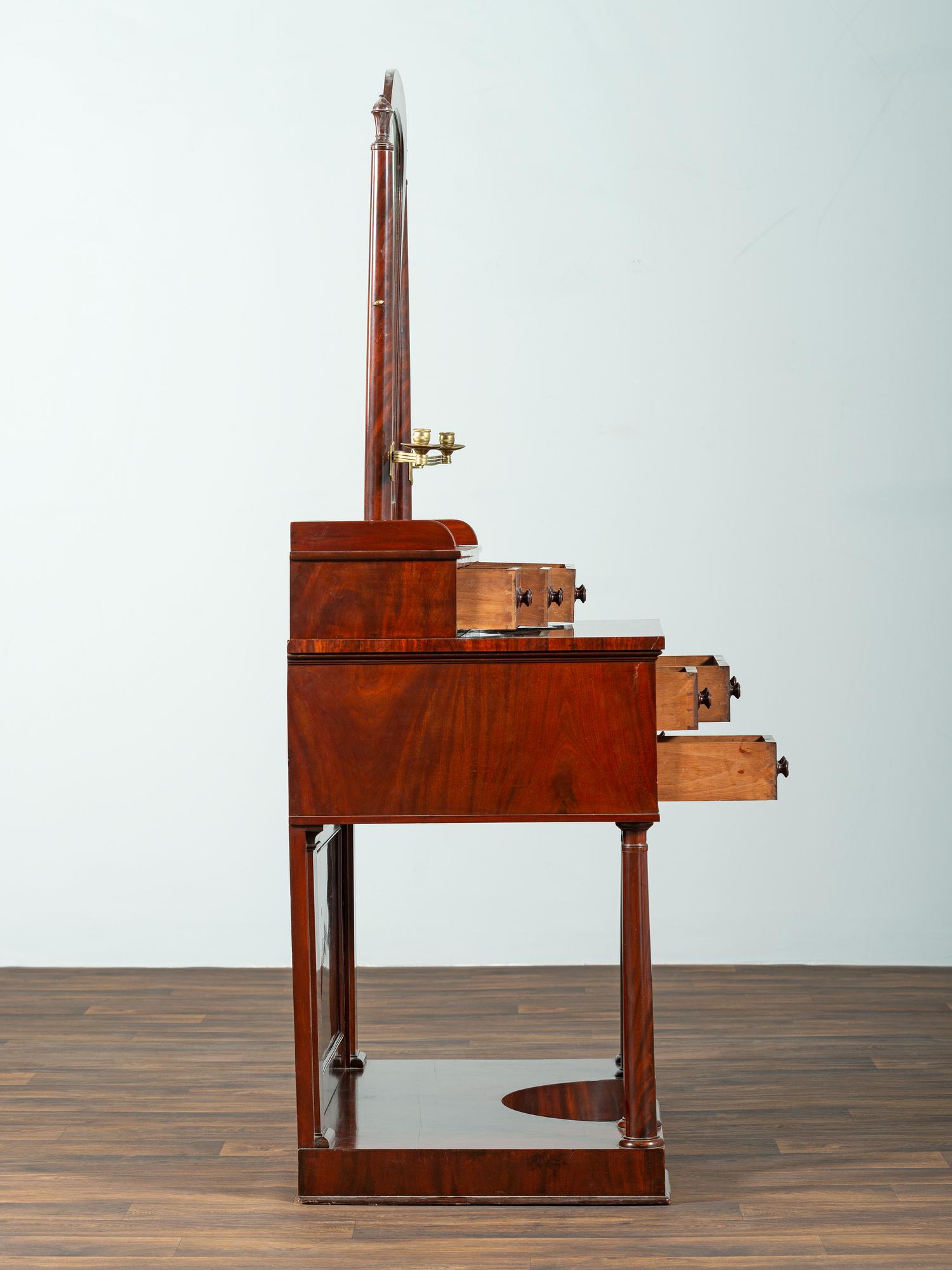 A Classical Brass Mounted Mahogany Gentleman's Dressing Table