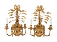 A Pair of Regency Giltwood Two-Light Sconces — 20TH CENTURY