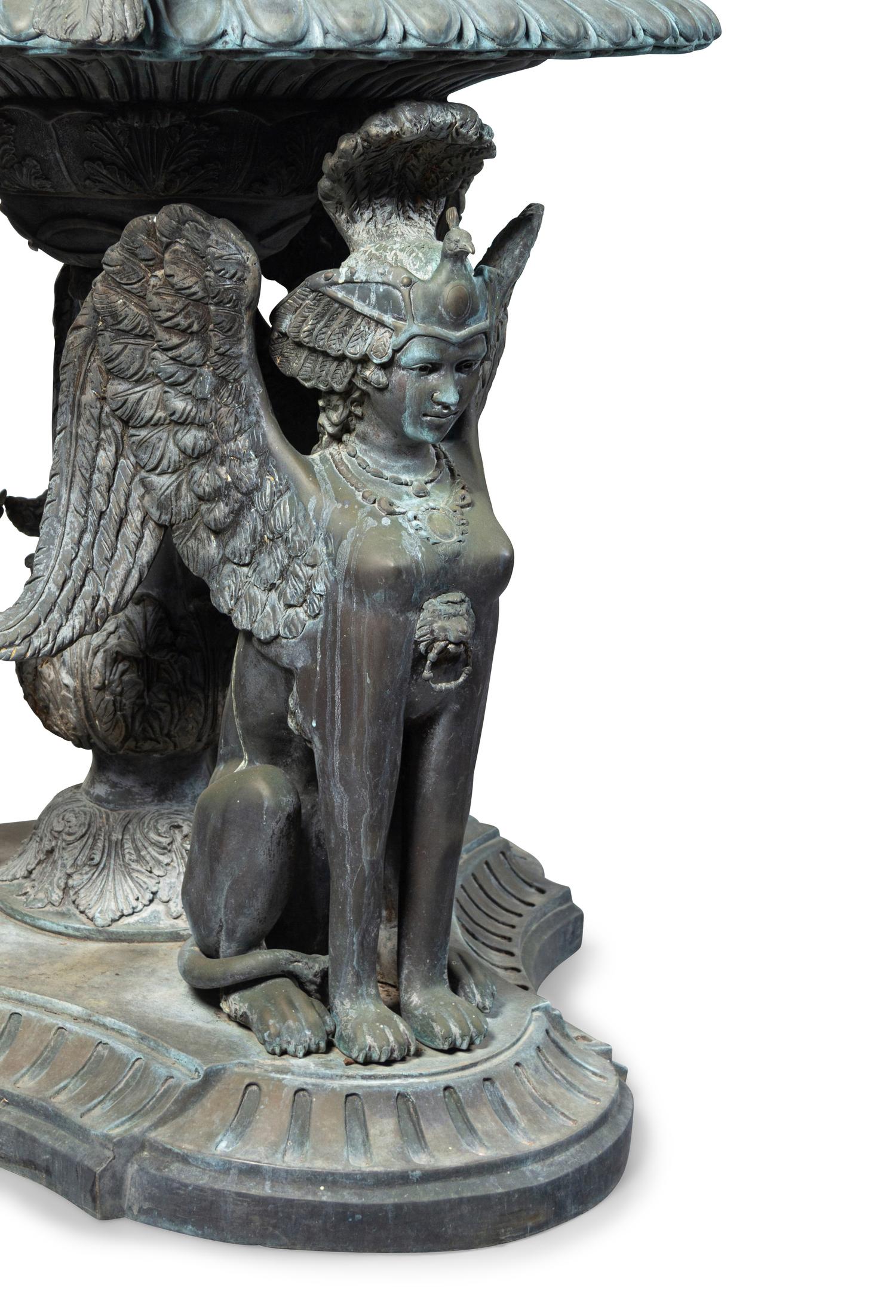 A Neoclassical Style Bronze Fountain