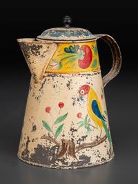 A Paint Decorated Toleware Pitcher