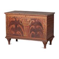 A Wooster, Ohio Grain Painted and Stencil Decorated Poplar Blanket Chest
