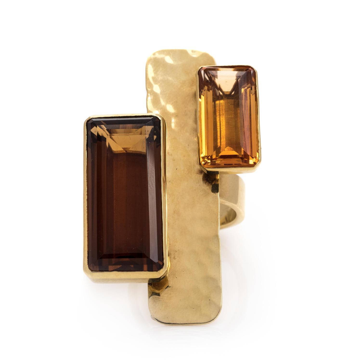 Robert Lee Morris, Smoky Quartz and Citrine Ring
