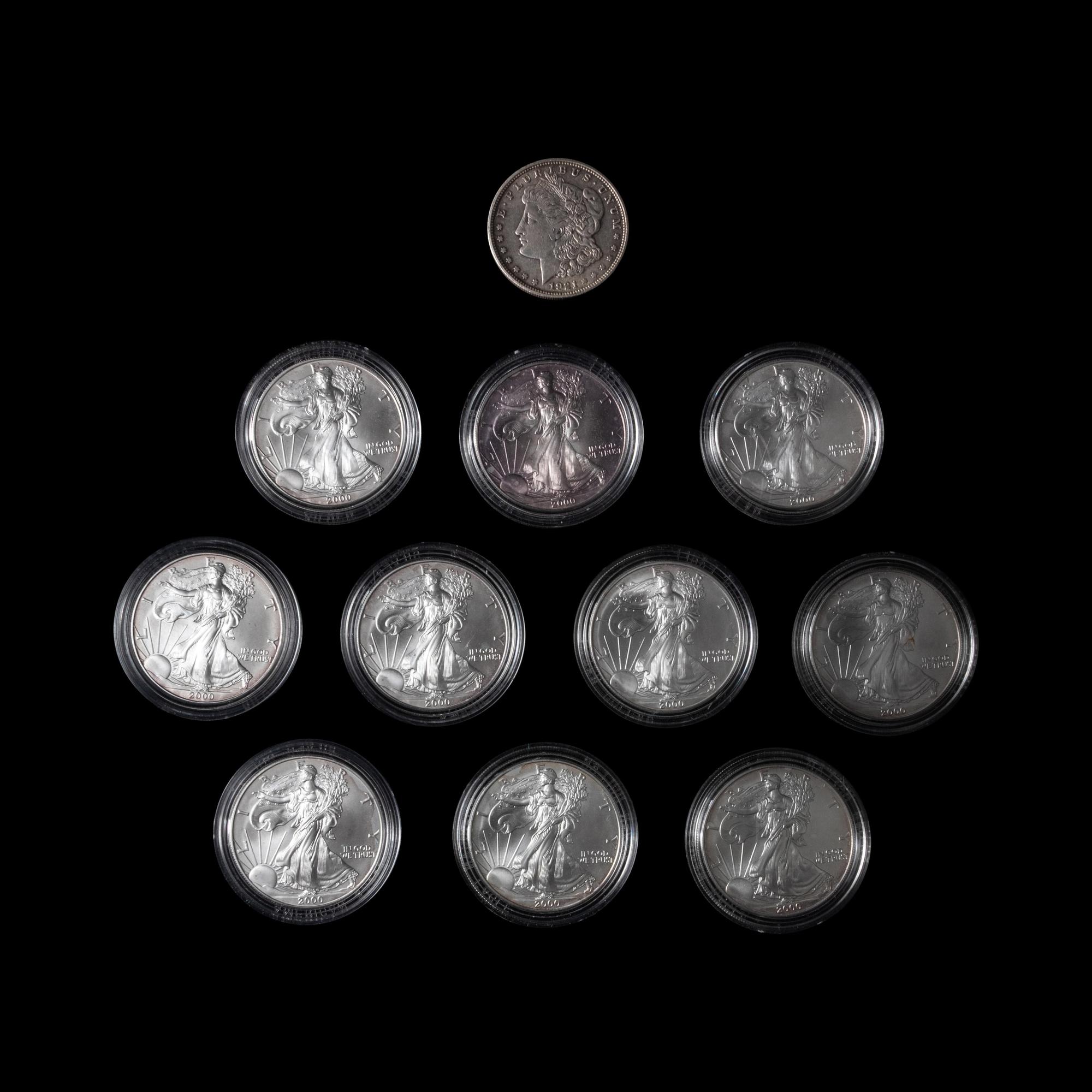 A Group of Ten 2000 Silver Eagle 1 oz. Rounds