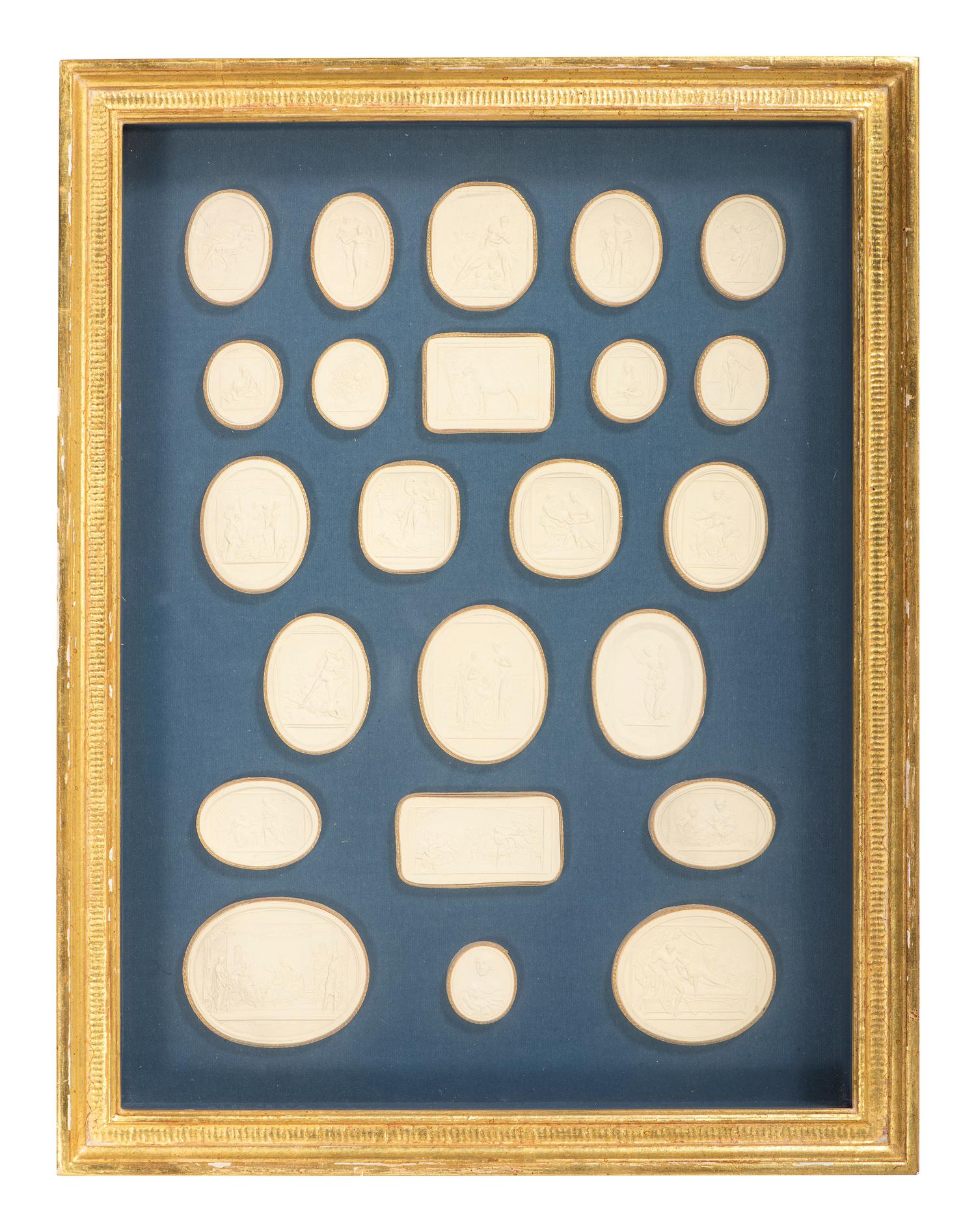 Seven Framed Groups of Grand Tour Plaster Intaglios