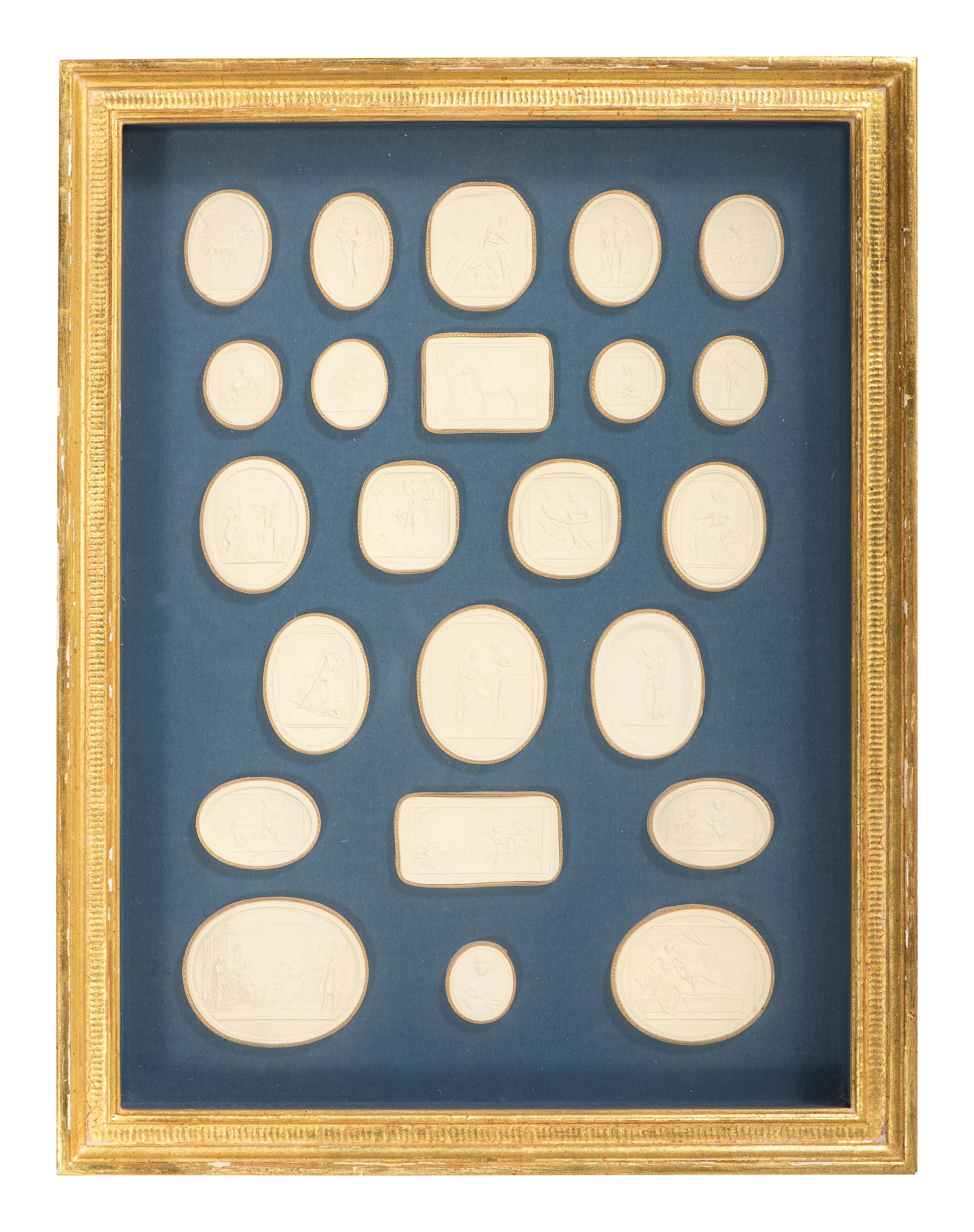 Seven Framed Groups of Grand Tour Plaster Intaglios