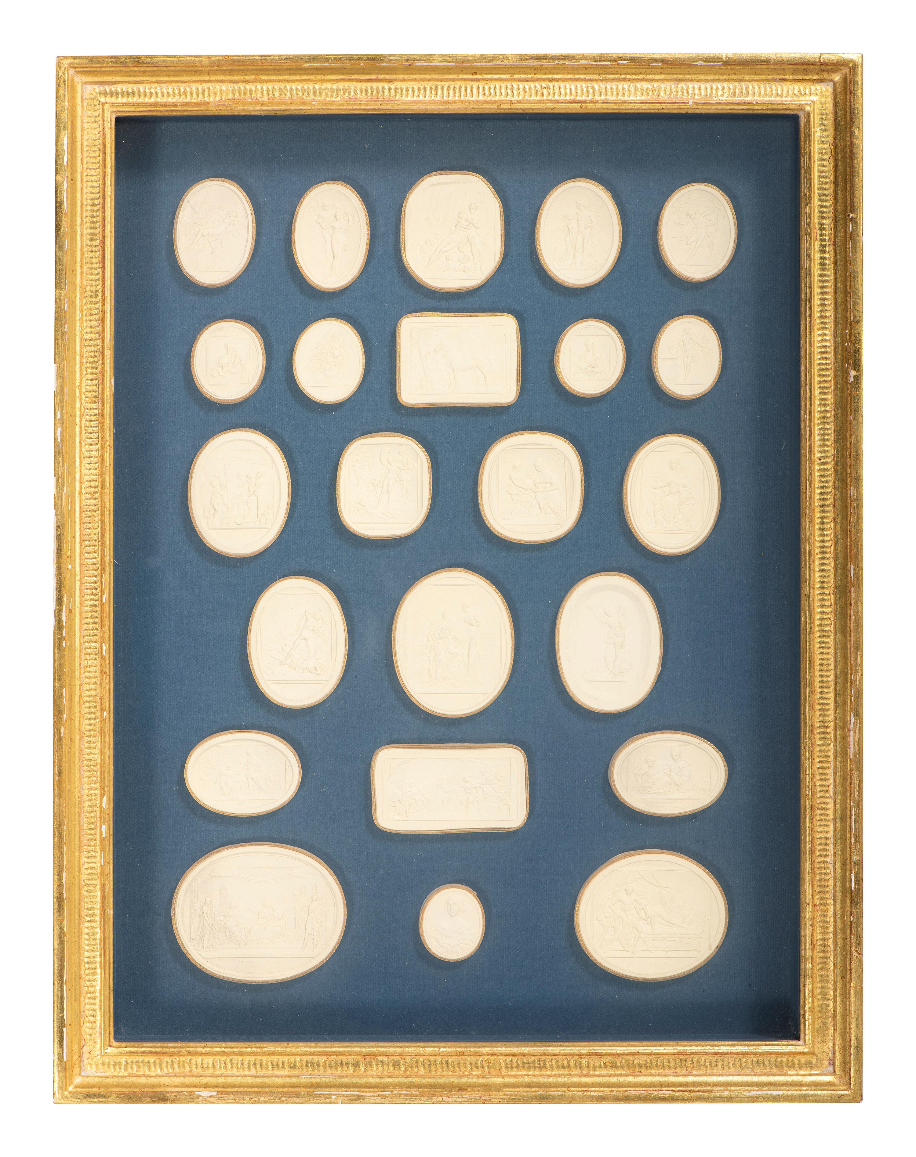 Seven Framed Groups of Grand Tour Plaster Intaglios