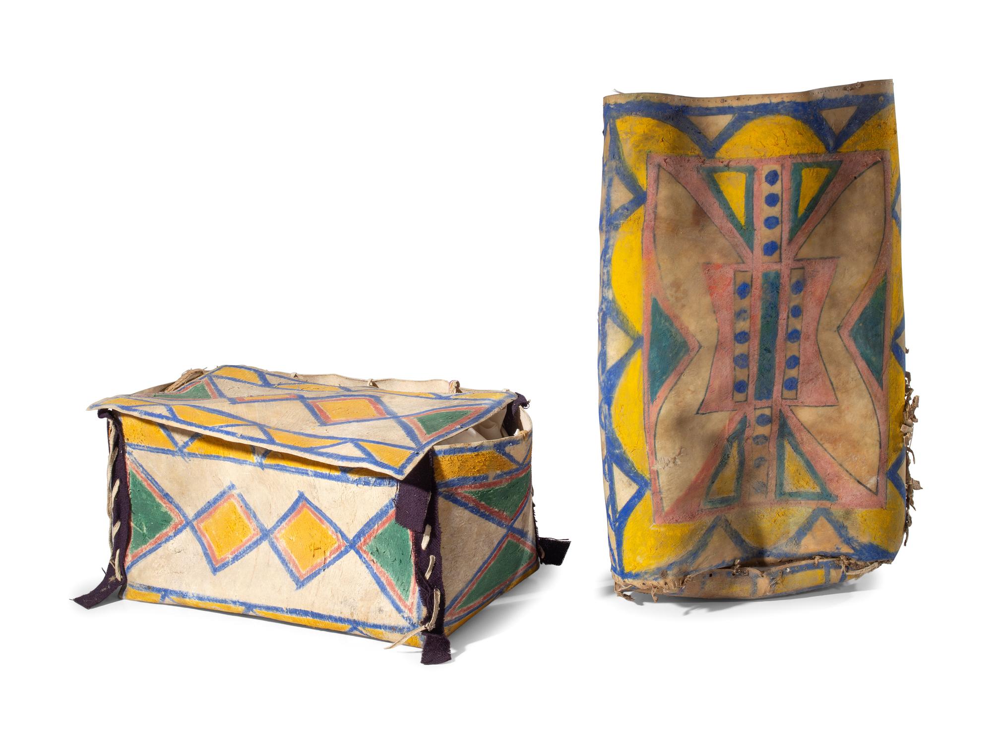 Sioux Painted Parfleche Containers