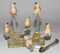 A Pair of Italian Glass Figural Groups Height 9 1/4 inches. — MID 20TH CENTURY