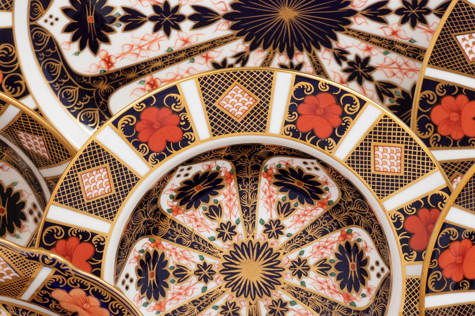 A Royal Crown Derby Imari Porcelain Dinner Service
