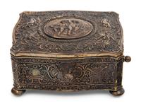 A German Silver-Gilt Singing Bird Automaton Box