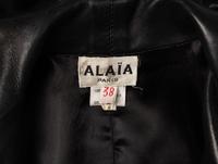 Alaïa, Black Leather Peplum Jacket, 1980s