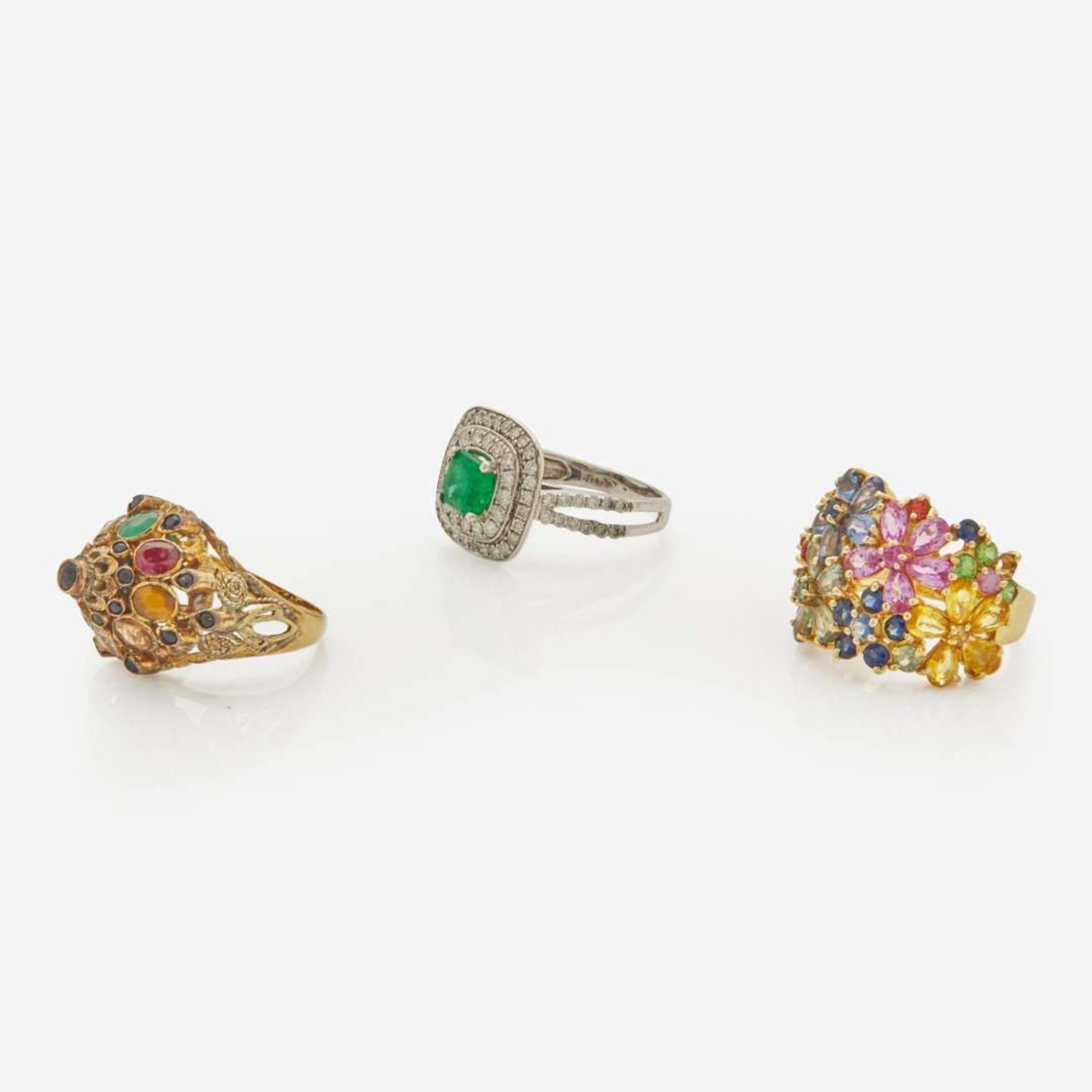 A Collection of Gold and Gemstone Rings