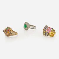A Collection of Gold and Gemstone Rings