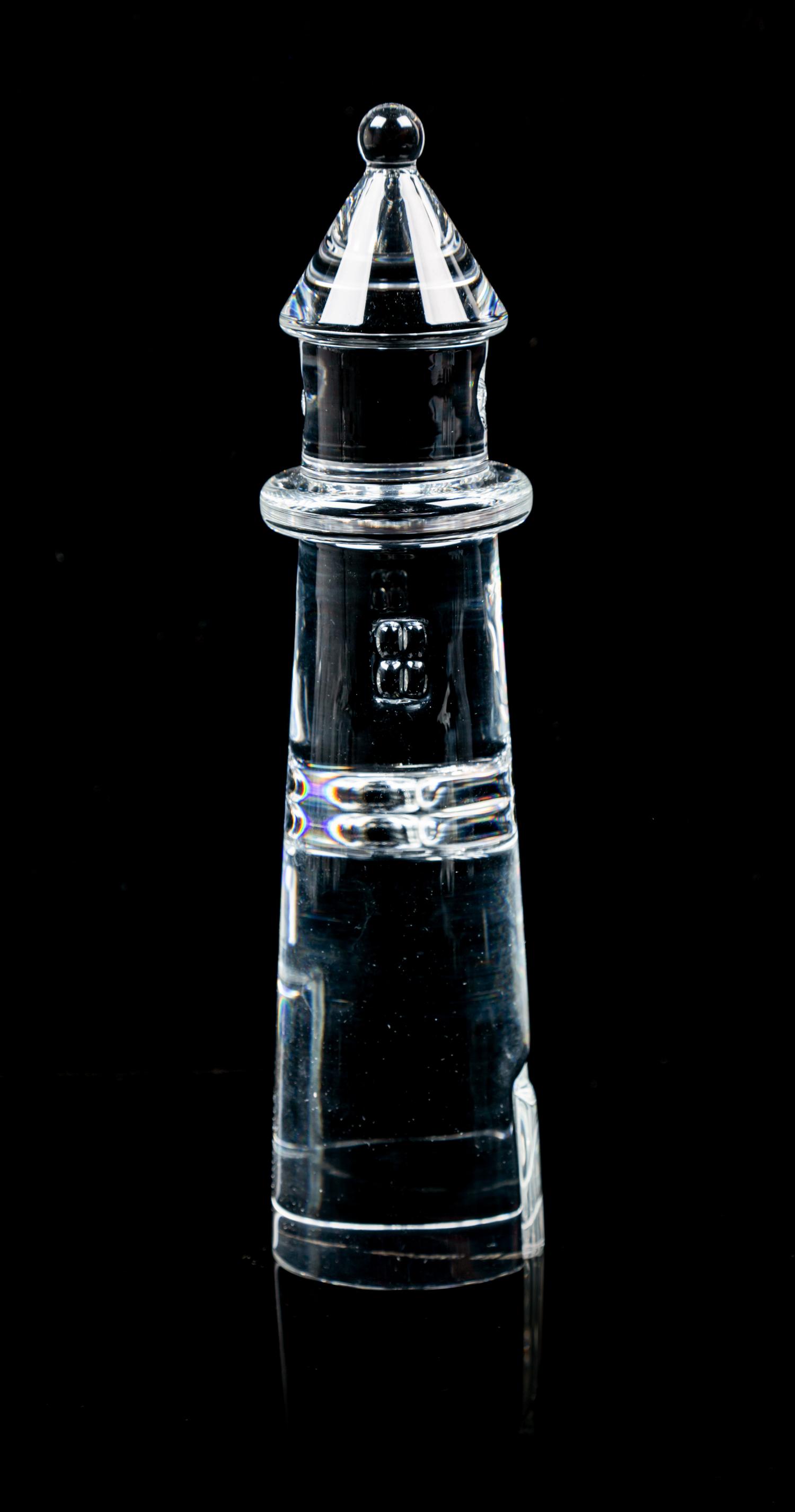 A Glass Lighthouse Height 9 7/8 inches.
