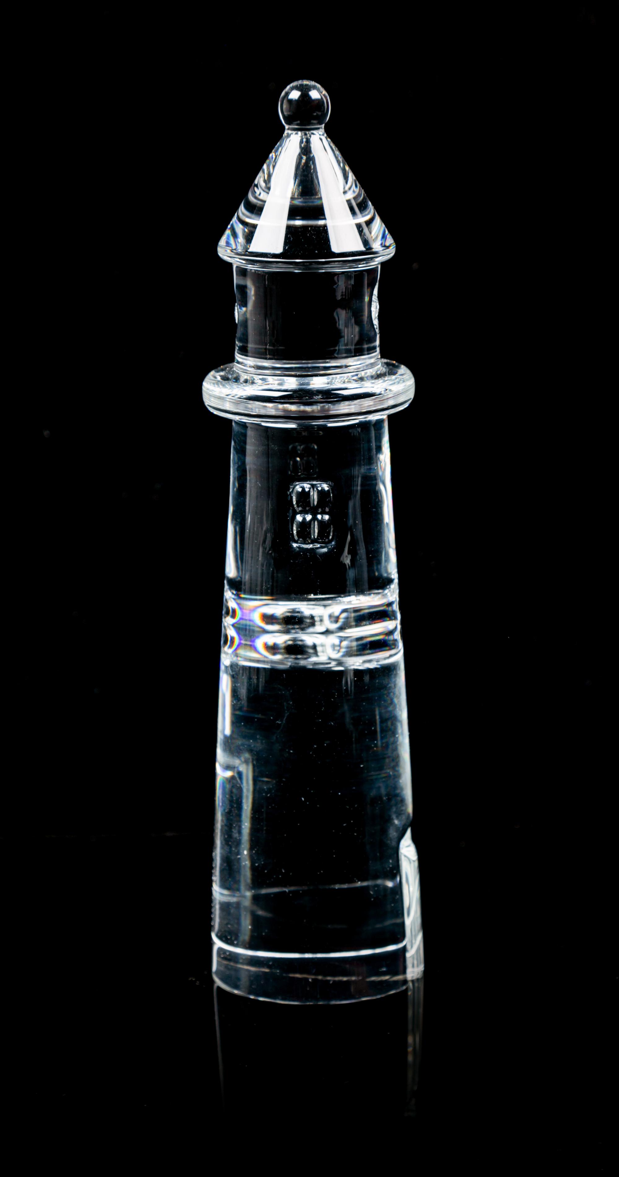 A Glass Lighthouse Height 9 7/8 inches.