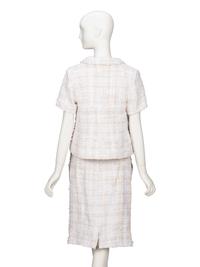 Chanel, White Tweed Short-Sleeve Skirt Suit
