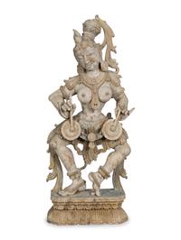 A Large South Indian Carved Goddess Figure