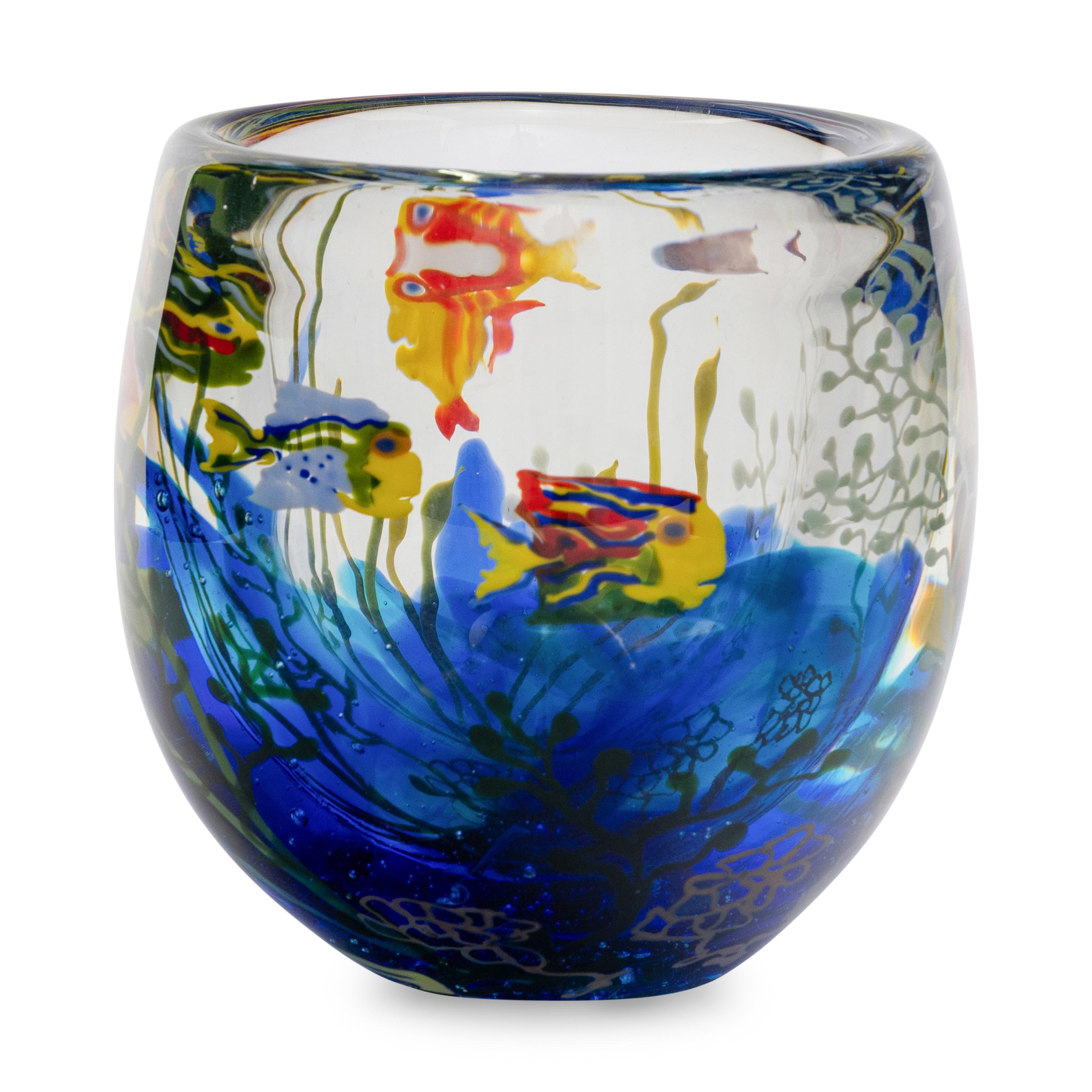 A Richard Jolley Tropical Fish Vase