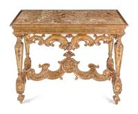 An Italian Baroque Mecca Onyx-Top Console Table