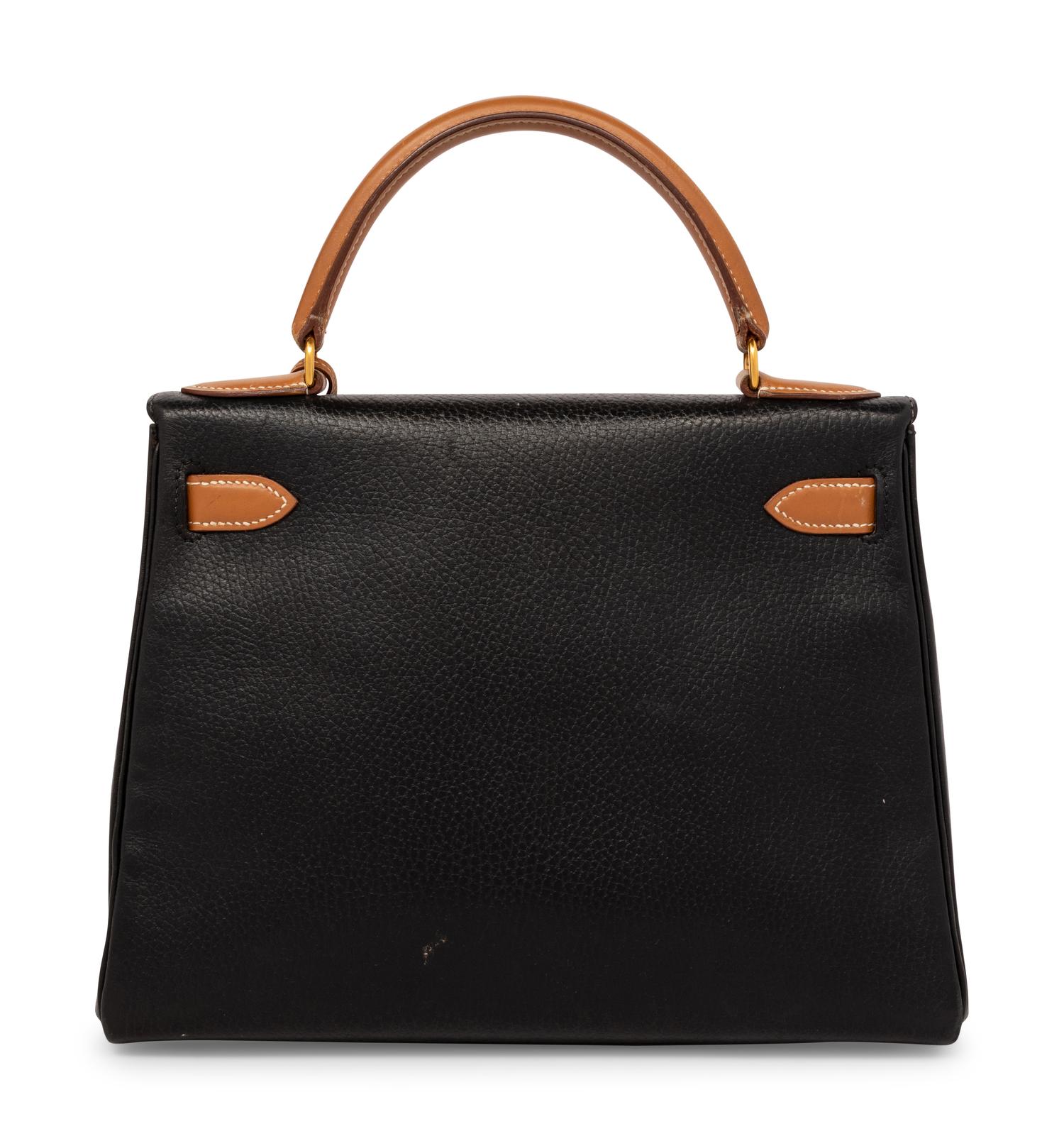 Hermès Kelly Retourne 25 in Bicolor Calfskin, 1994