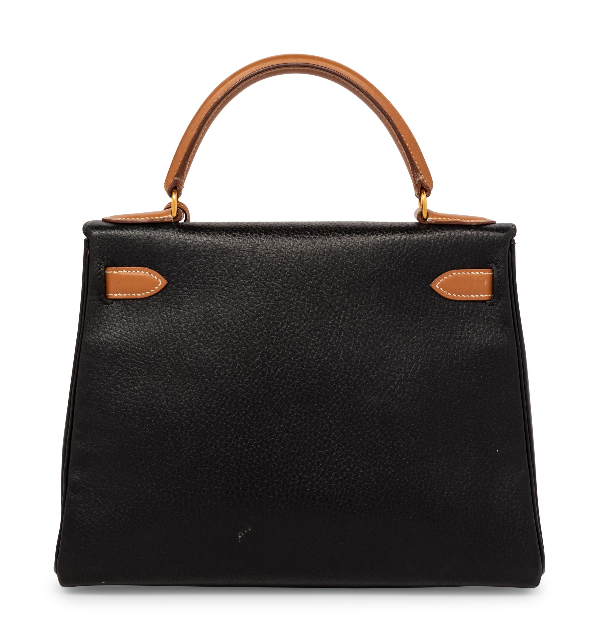 Hermès Kelly Retourne 25 in Bicolor Calfskin, 1994
