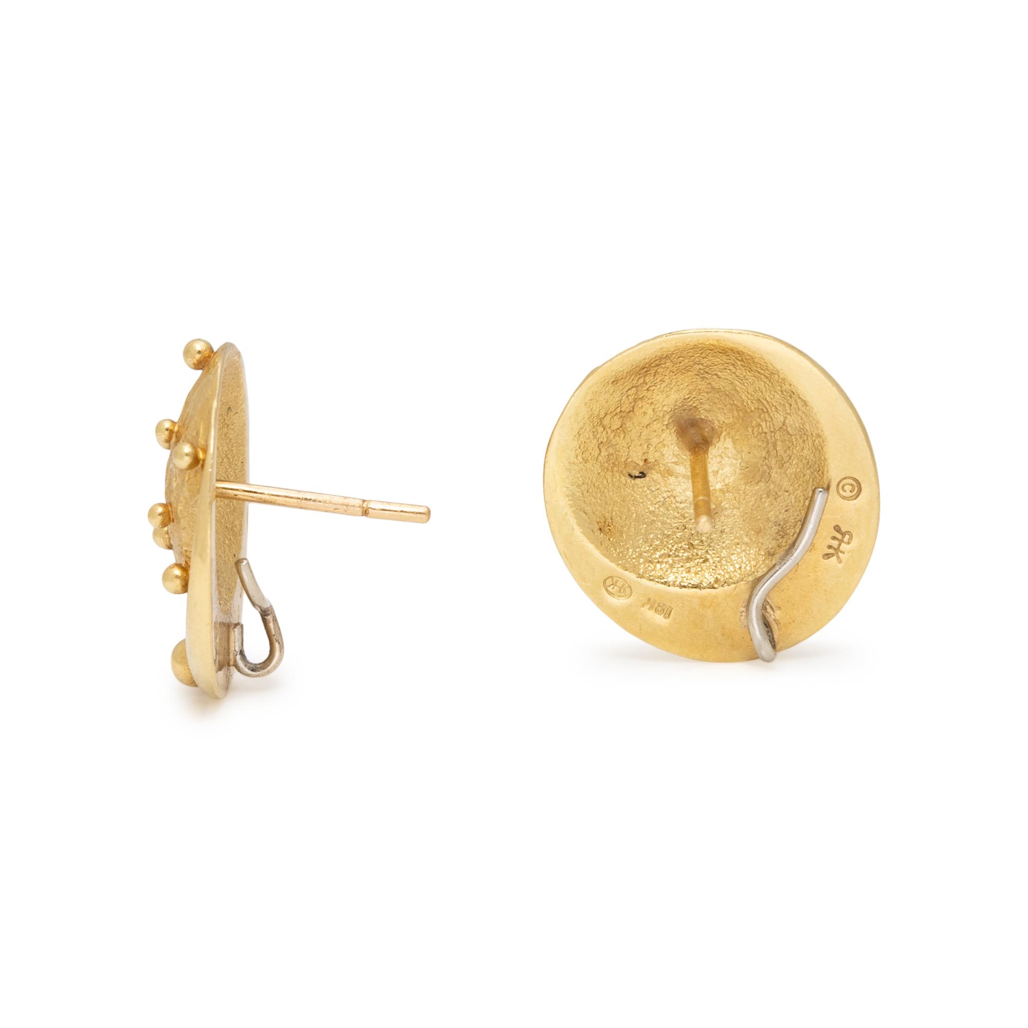 RICHARD KIMBALL, YELLOW GOLD EARRINGS