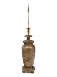 A Japanese Bronze Vase Mounted as a Lamp