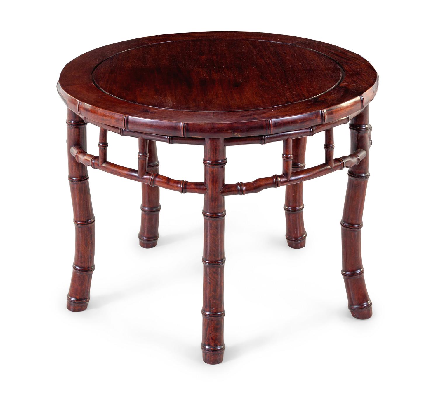 A Chinese Rosewood 'Imitation Bamboo' Round Table