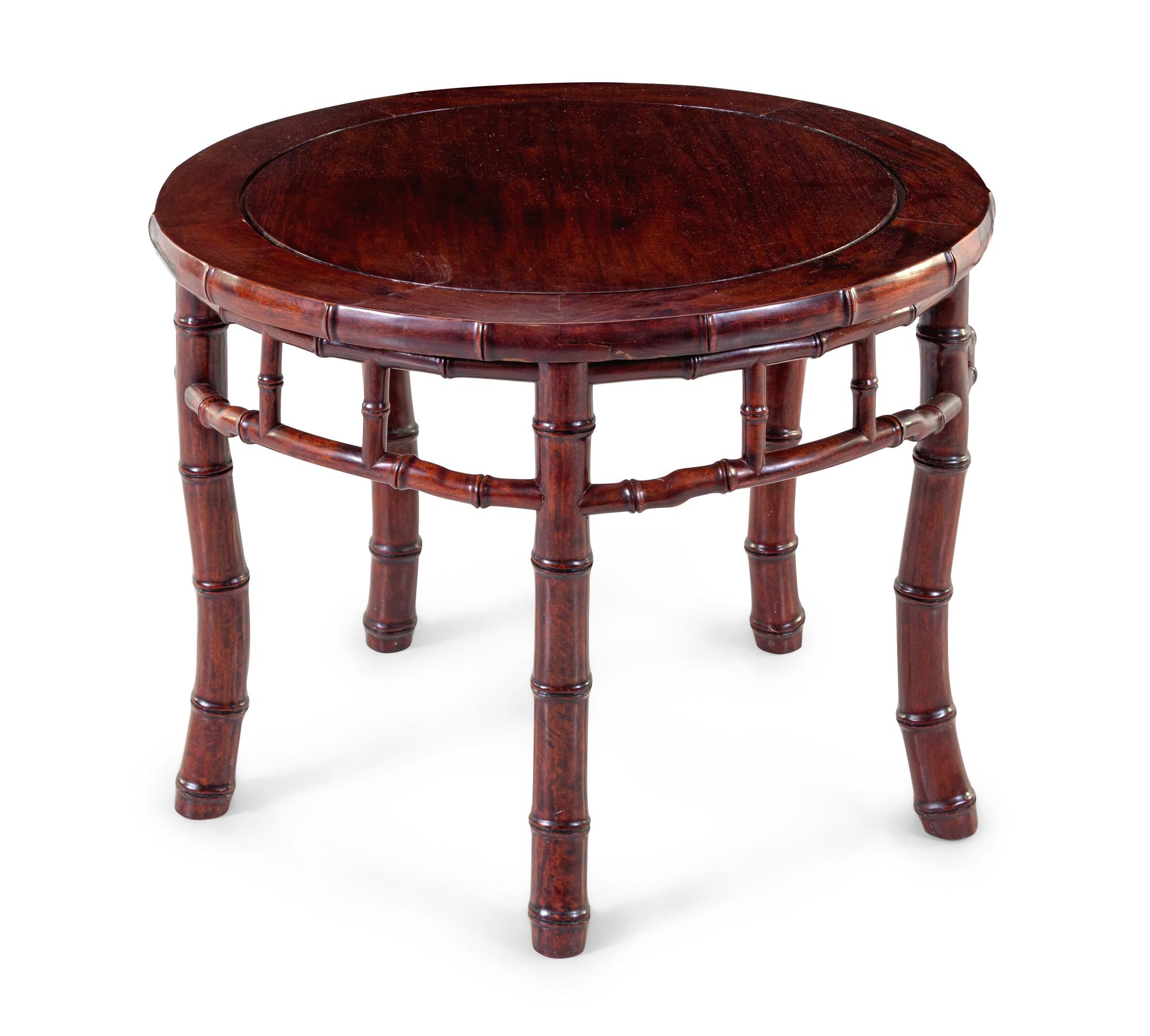 A Chinese Rosewood 'Imitation Bamboo' Round Table