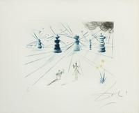 Salvador Dalí, (Spanish, 1904-1989), Don Quichotte et les moulins à vent, 1969