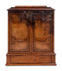 A Regency Rosewood and Parquetry Fall-Front Table Cabinet