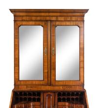 A George II Burl Walnut Secretary Bookcase