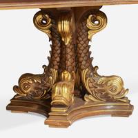 A Large Walnut Three-Pedestal Dining Table 20th century