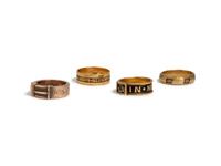 VICTORIAN, COLLECTION OF MOURNING RINGS