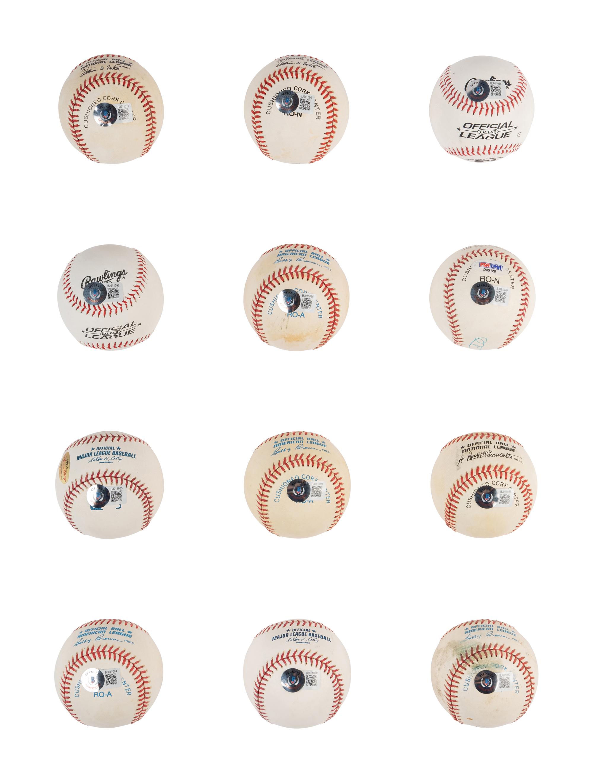 A Group of 24 Baseball Hall of Fame Single Signed Autograph Baseballs (Beckett Authentication Services, PSA)