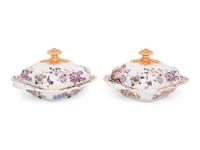 A Pair of English Stoneware Covered Vegetable Dishes
