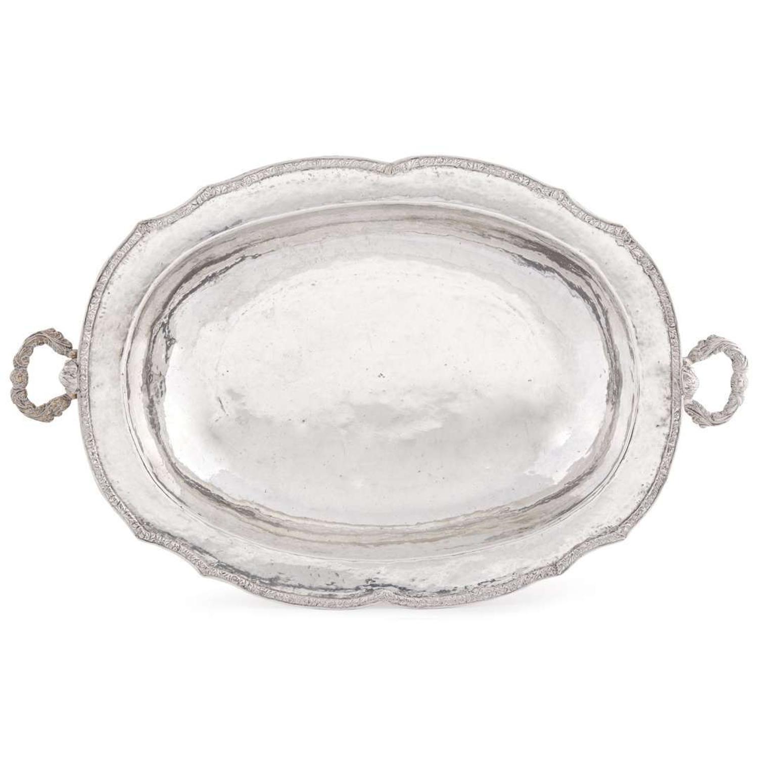 Spanish Colonial silver oblong serving dish South American, possibly Bolivia or Peru, late 18th century