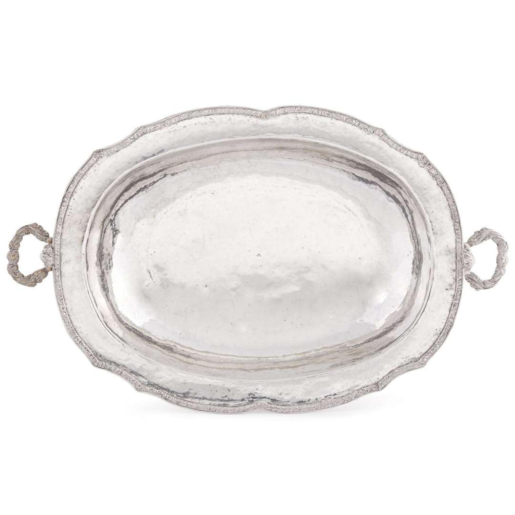 Spanish Colonial silver oblong serving dish South American, possibly Bolivia or Peru, late 18th century