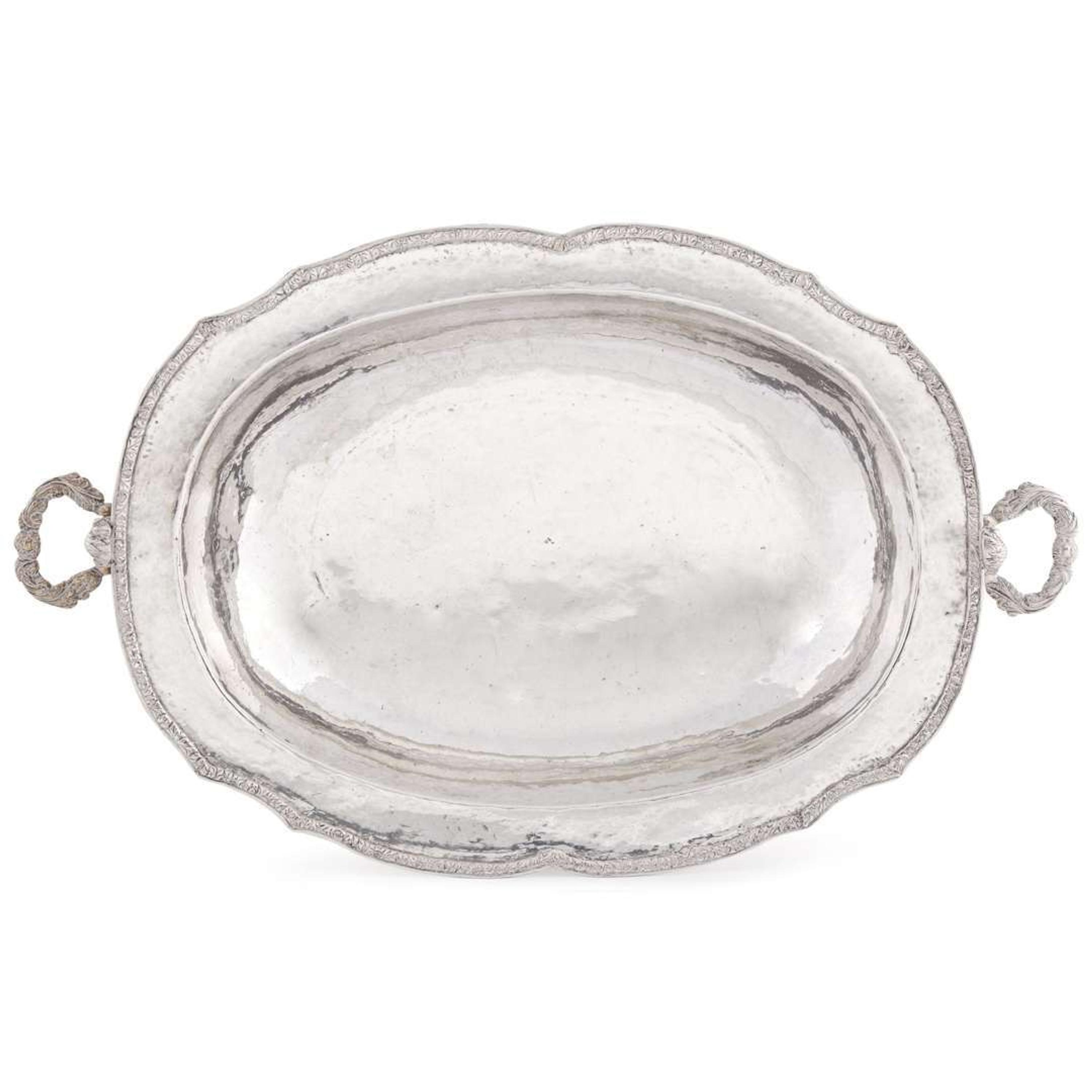 Spanish Colonial silver oblong serving dish South American, possibly Bolivia or Peru, late 18th century