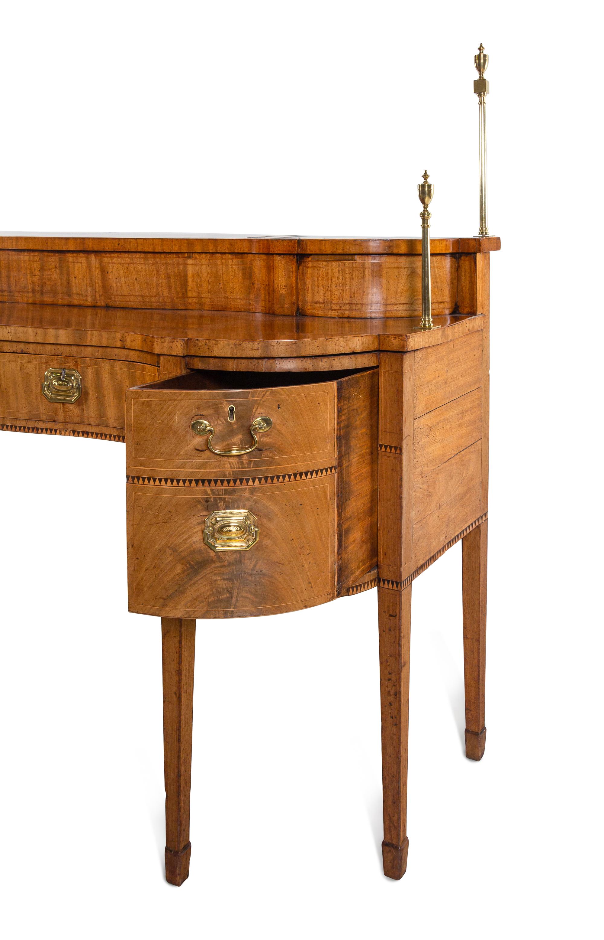 A Federal Sawtooth Ebony-Banded Birch Sideboard